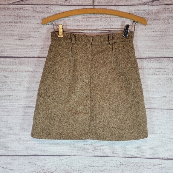 XIN Xin Woolen Mini Skirt with Faux Pockets Tan Size Small - Picture 2 of 3